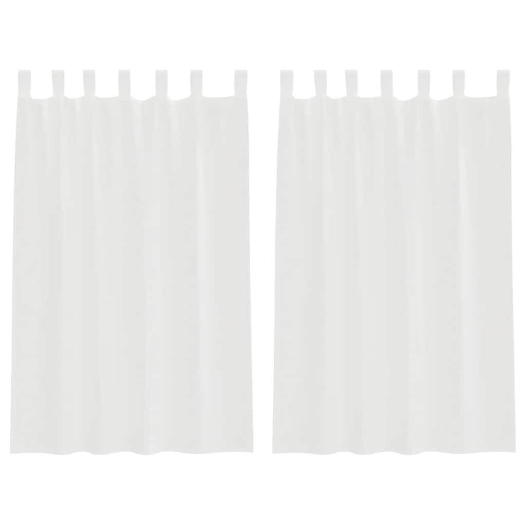 Tende in Voile con Passanti 2 pz Bianco 140x175 cm | homemem39