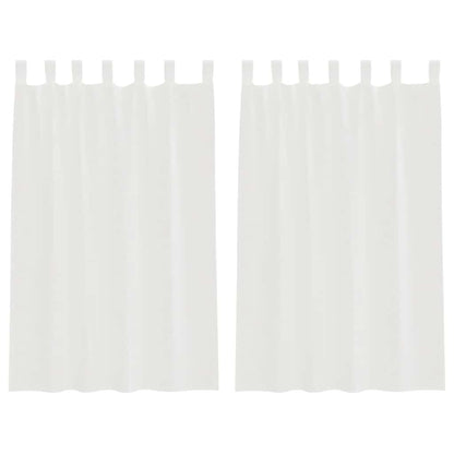Tende in Voile con Passanti 2 pz Bianco 140x175 cm