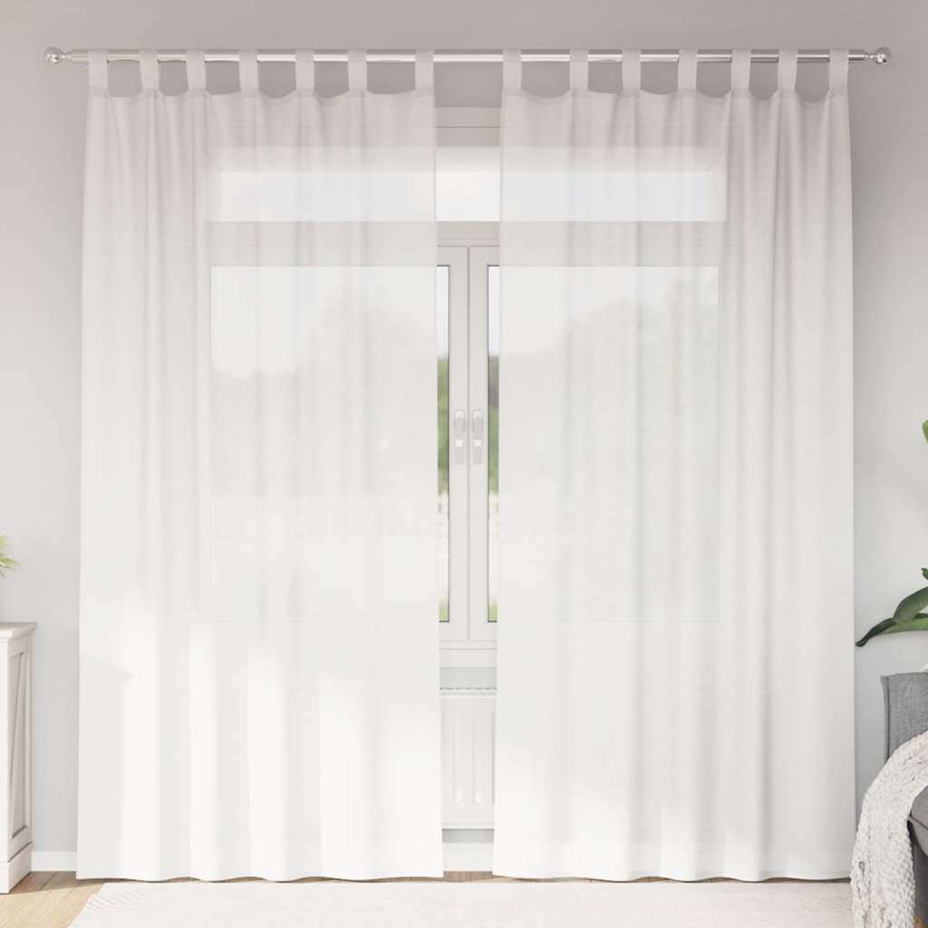 Tende in Voile con Passanti 2 pz Bianco 140x225 cm | homemem39