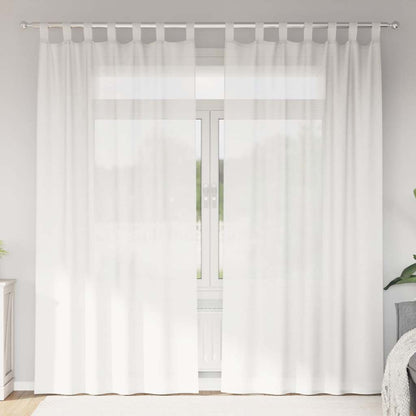 Tende in Voile con Passanti 2 pz Bianco 140x225 cm | homemem39