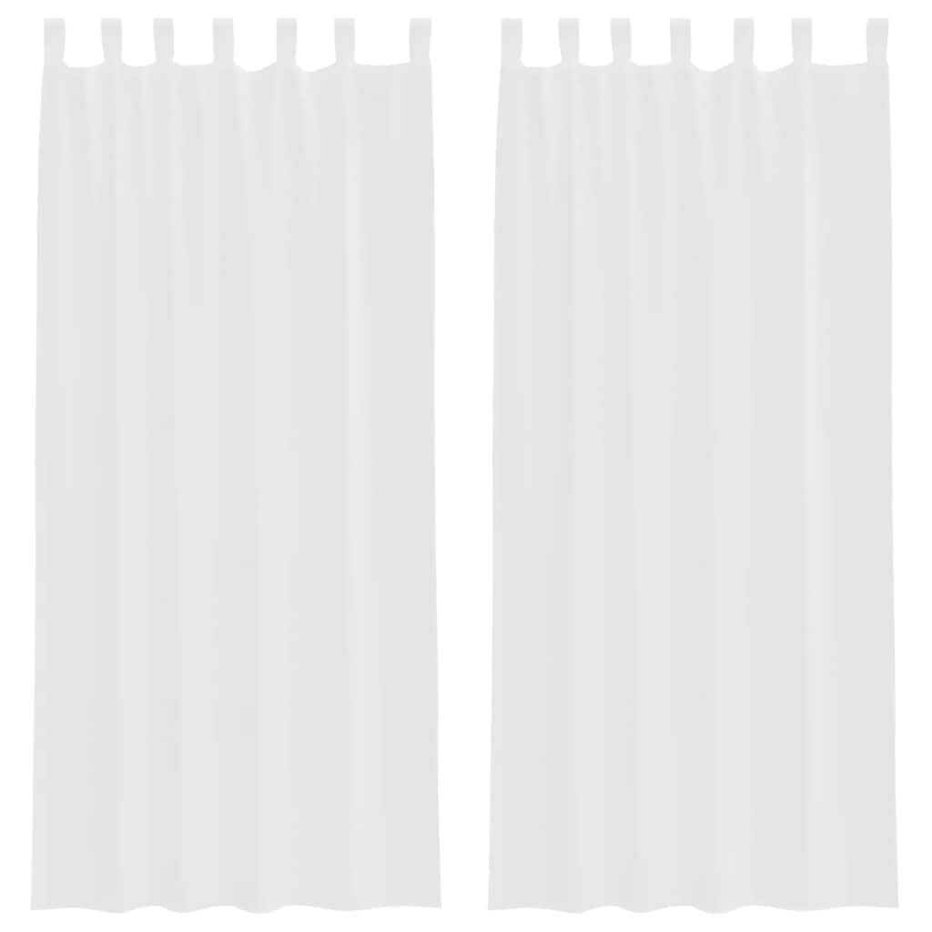 Tende in Voile con Passanti 2 pz Bianco 140x245 cm | homemem39
