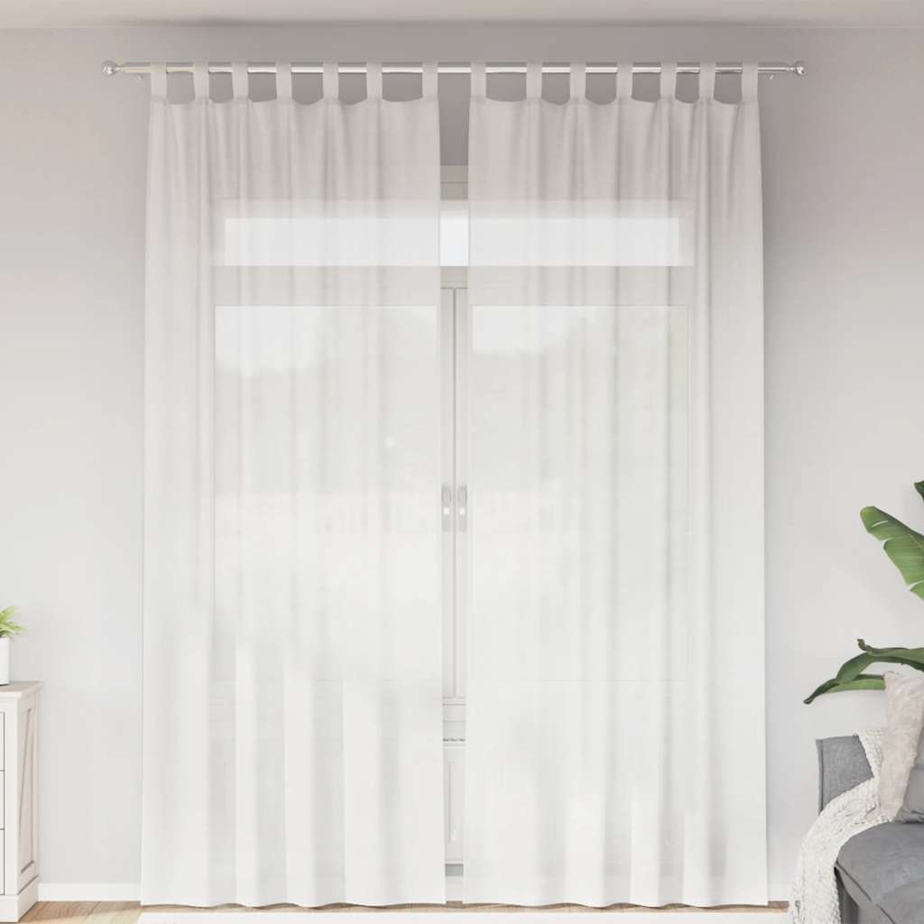 Tende in Voile con Passanti 2 pz Bianco 140x260 cm | homemem39