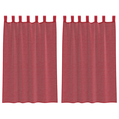 Tende in Voile con Passanti 2 pz Rosso Vino 140x175 cm
