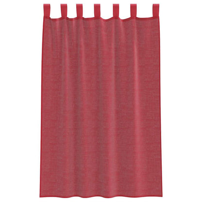 Tende in Voile con Passanti 2 pz Rosso Vino 140x175 cm