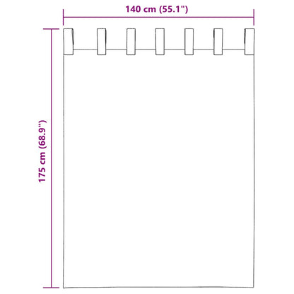 Tende in Voile con Passanti 2 pz Rosso Vino 140x175 cm