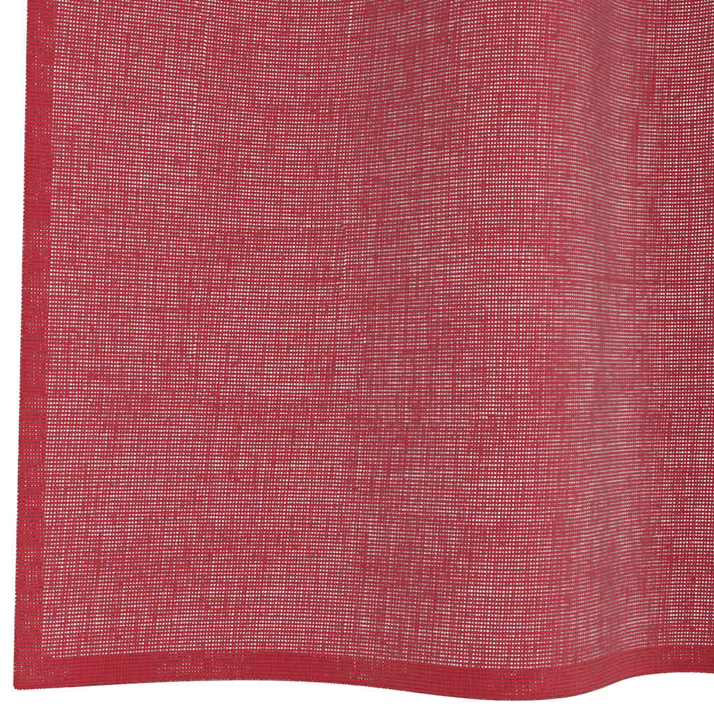 Tende in Voile con Passanti 2 pz Rosso Vino 140x225 cm | homemem39