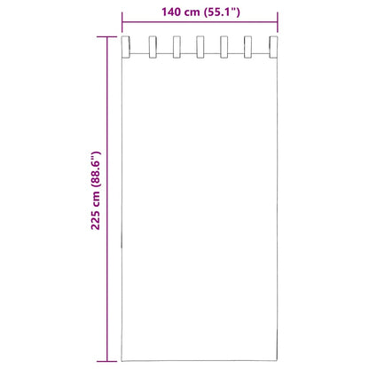 Tende in Voile con Passanti 2 pz Rosso Vino 140x225 cm