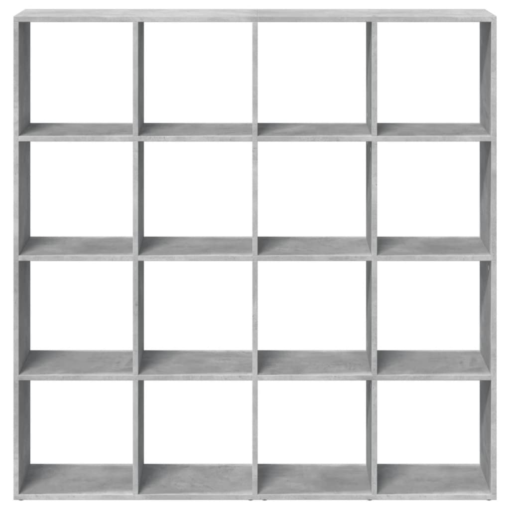 Libreria Grigio Cemento 137,5x29x137,5 cm in Legno Multistrato