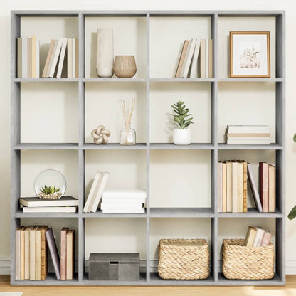 Libreria Grigio Cemento 137,5x29x137,5 cm in Legno Multistrato