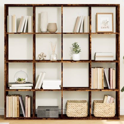 Libreria Rovere Fumo 137,5x29x137,5 cm in Legno Multistrato