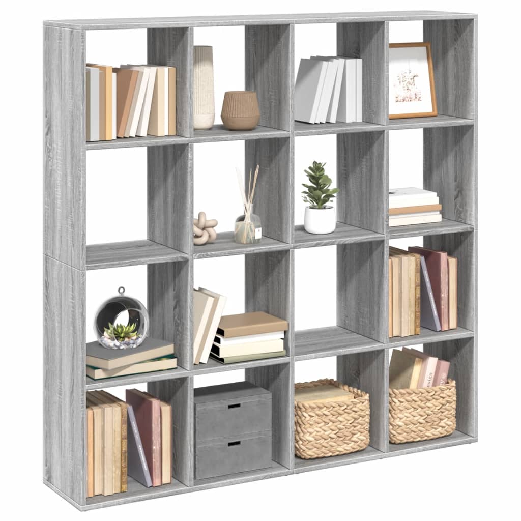 Libreria Grigio Sonoma 137,5x29x137,5 cm in Legno Multistrato