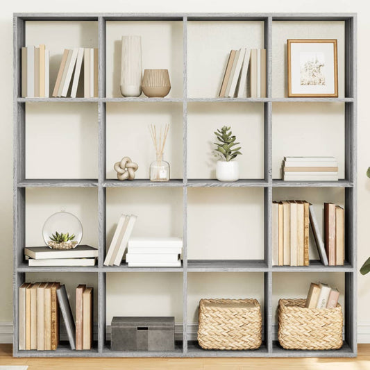 Libreria Grigio Sonoma 137,5x29x137,5 cm in Legno Multistrato