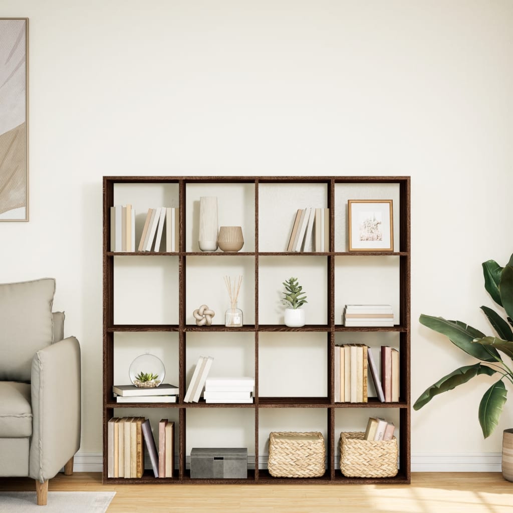 Libreria Rovere Marrone 137,5x29x137,5 cm in Legno Multistrato