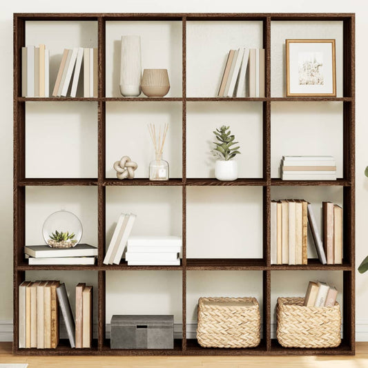 Libreria Rovere Marrone 137,5x29x137,5 cm in Legno Multistrato