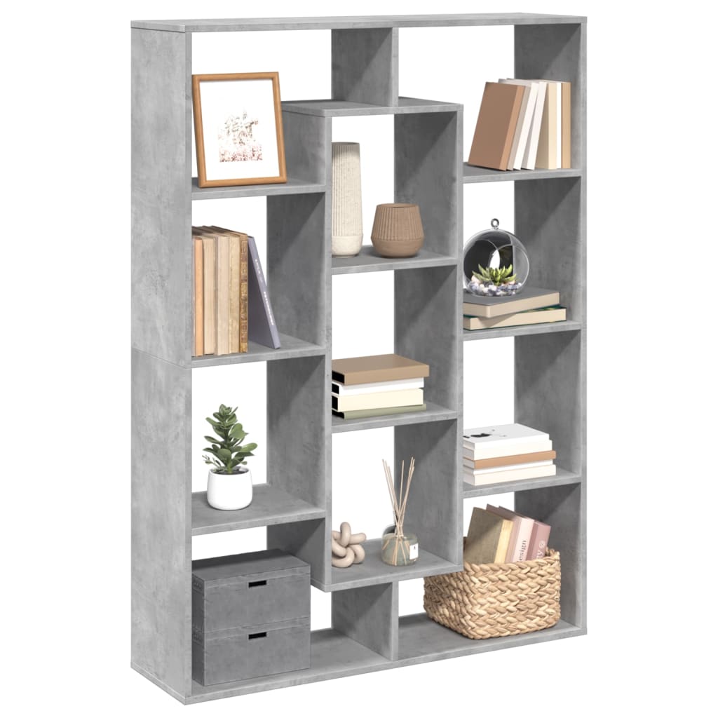 Libreria Grigio Cemento 102x29x143 cm in Legno Multistrato