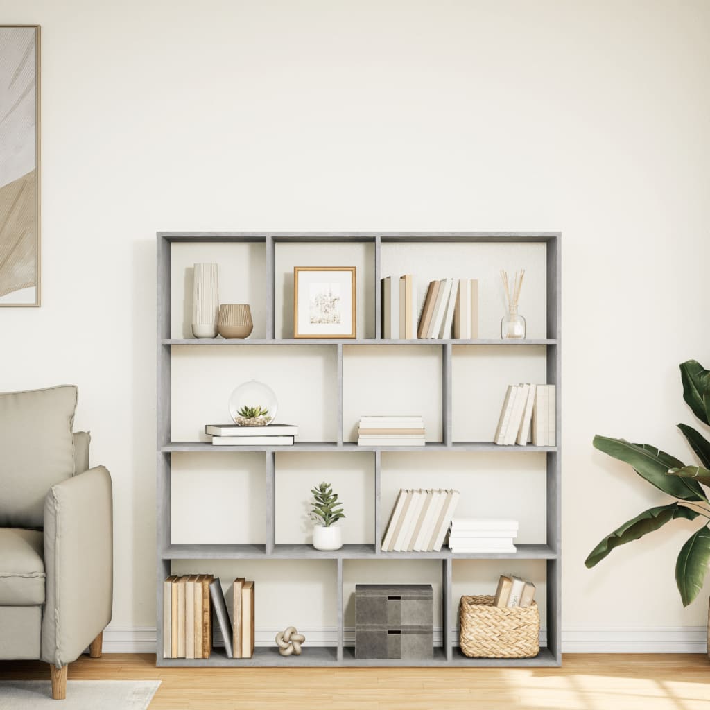 Libreria Grigio Cemento 132x29x141,5 cm in Legno Multistrato