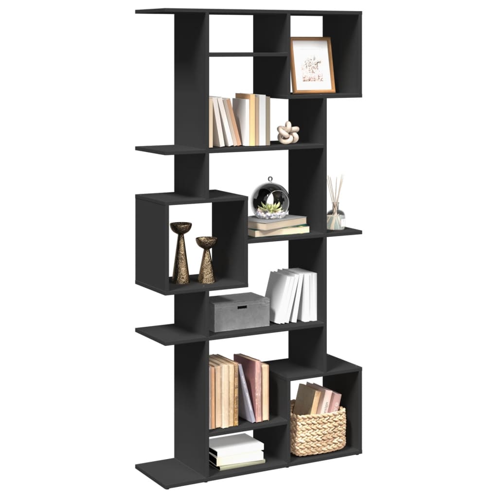 Libreria Nera 92x29x188 cm in Legno Multistrato