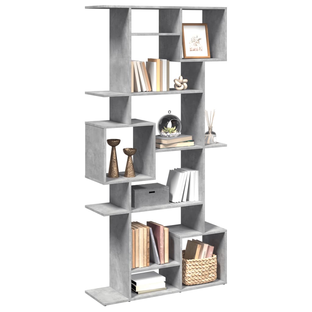 Libreria Grigio Cemento 92x29x188 cm in Legno Multistrato