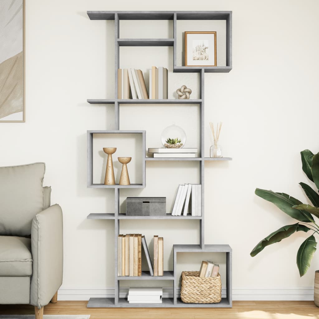 Libreria Grigio Cemento 92x29x188 cm in Legno Multistrato