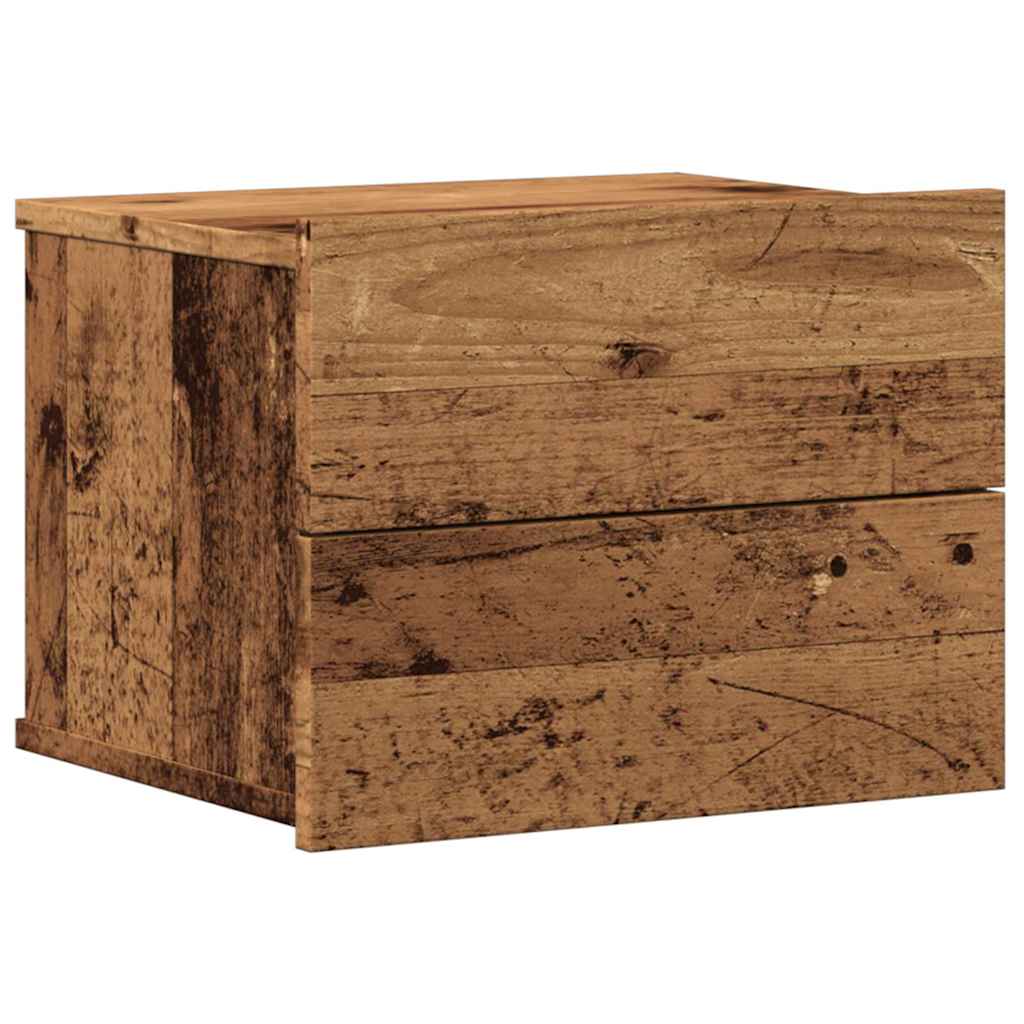 Comodino a Muro Legno Antico 40x32x30 cm - homemem39