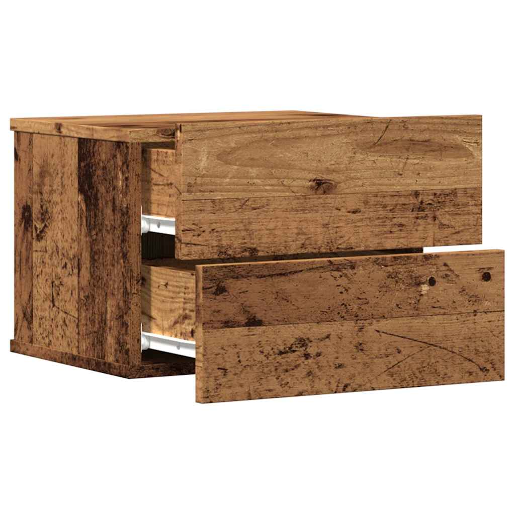 Comodino a Muro Legno Antico 40x32x30 cm - homemem39