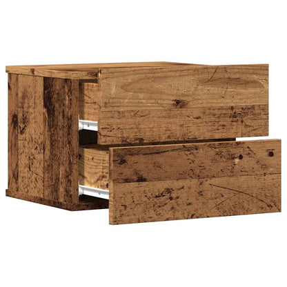 Comodino a Muro Legno Antico 40x32x30 cm - homemem39