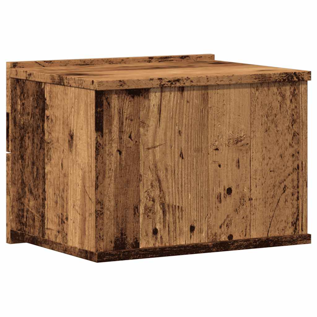 Comodino a Muro Legno Antico 40x32x30 cm - homemem39