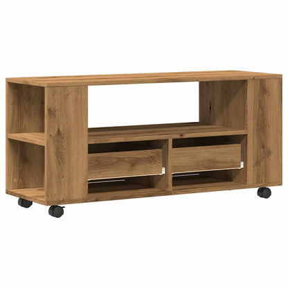 Mobile Porta TV con Ruote Artigianale 102x34,5x43 cm Truciolato | homemem39