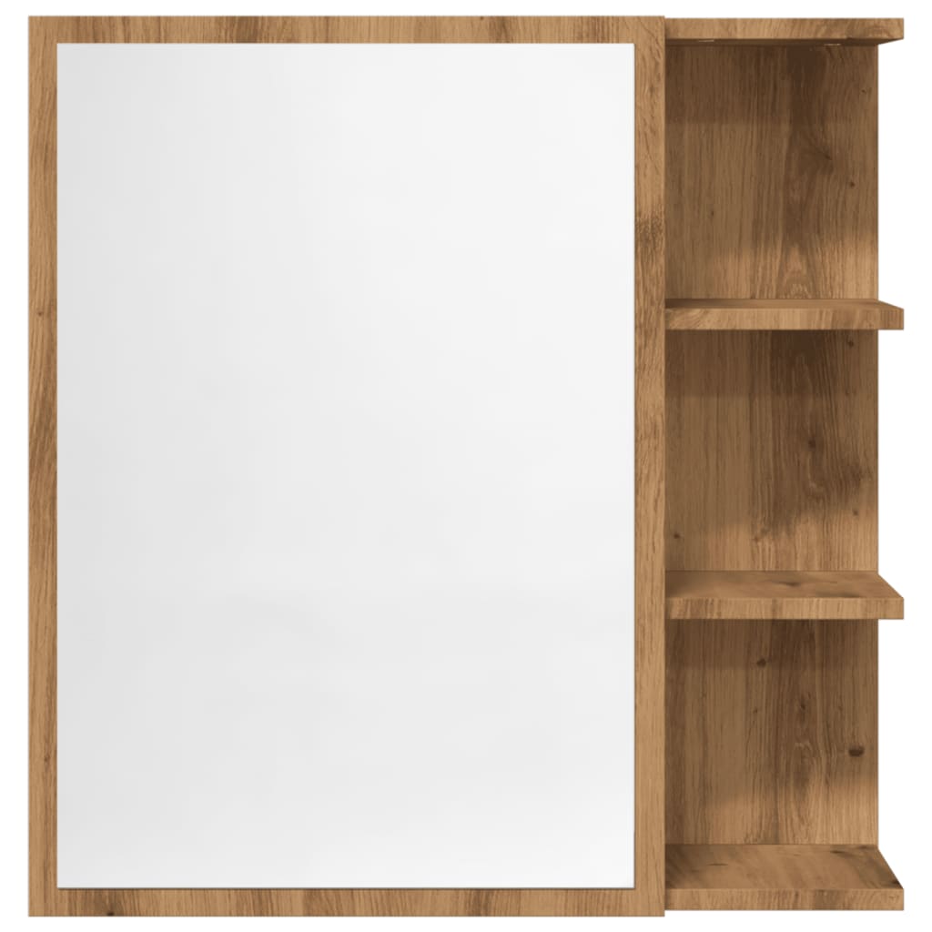 Mobile Bagno con Specchio Rovere 62,5x20,5x64 cm Multistrato | homemem39