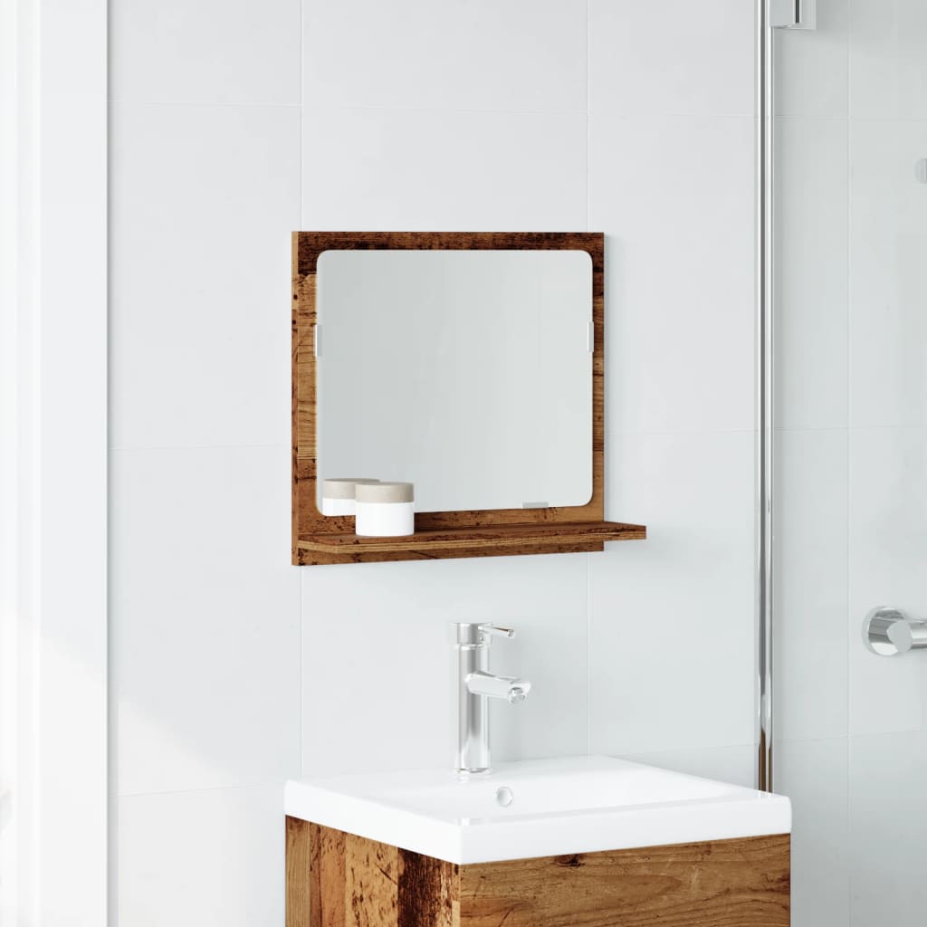 Mobile da Bagno con Specchio Legno Antico 40x11x37cm Truciolato | homemem39