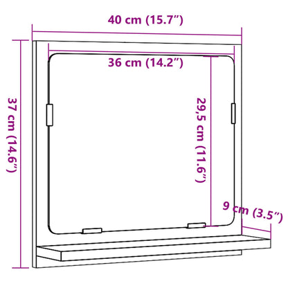 Mobile da Bagno con Specchio Legno Antico 40x11x37cm Truciolato | homemem39
