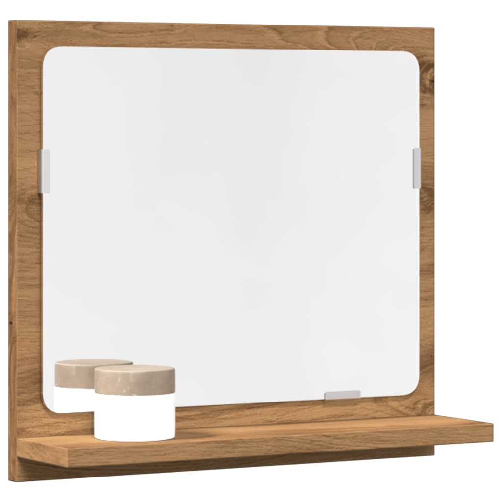 Mobile Bagno Specchio Rovere Artigianale 40x11x37 cm Truciolato | homemem39