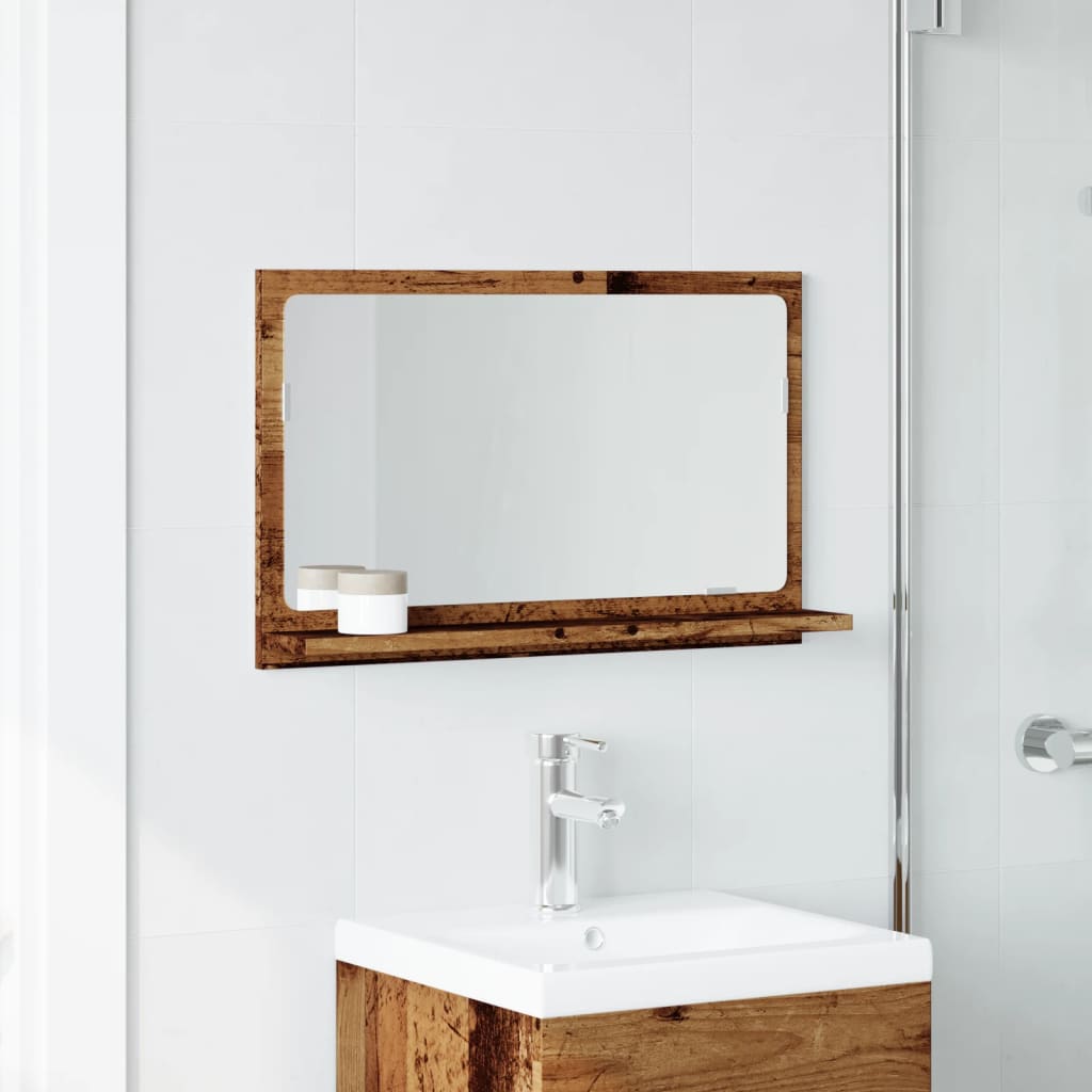 Mobile da Bagno con Specchio Legno Antico 60x11x37cm Truciolato | homemem39