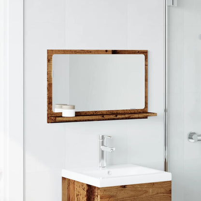 Mobile da Bagno con Specchio Legno Antico 60x11x37cm Truciolato | homemem39