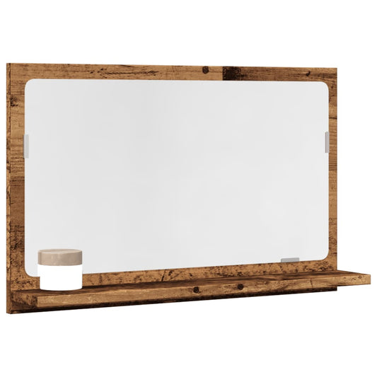 Mobile da Bagno con Specchio Legno Antico 60x11x37cm Truciolato | homemem39