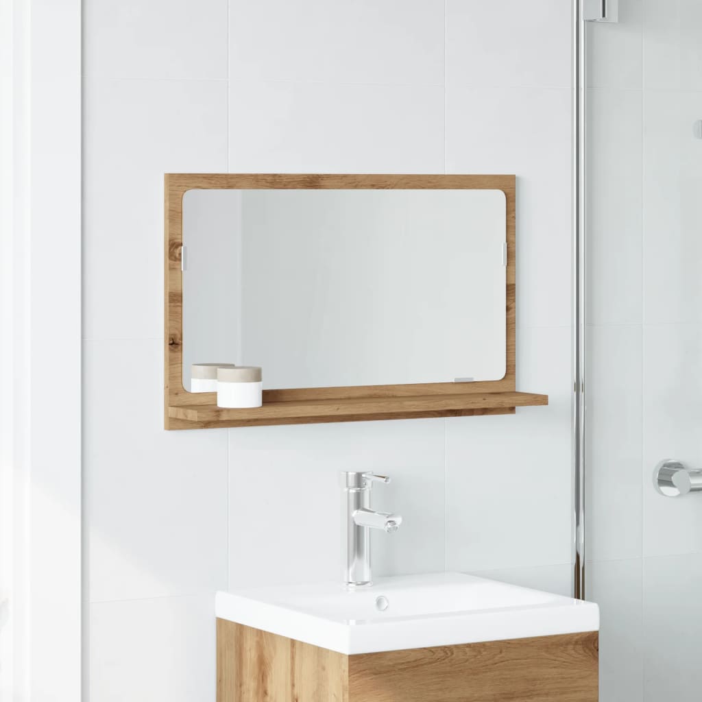 Mobile Bagno Specchio Rovere Artigianale 60x11x37 cm Truciolato | homemem39