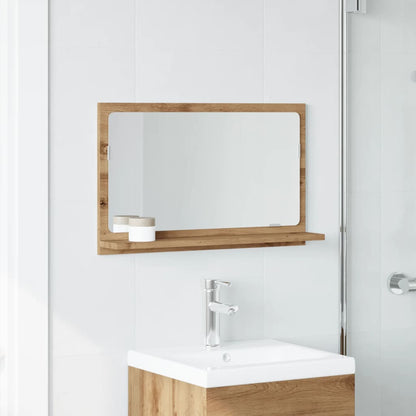Mobile Bagno Specchio Rovere Artigianale 60x11x37 cm Truciolato | homemem39