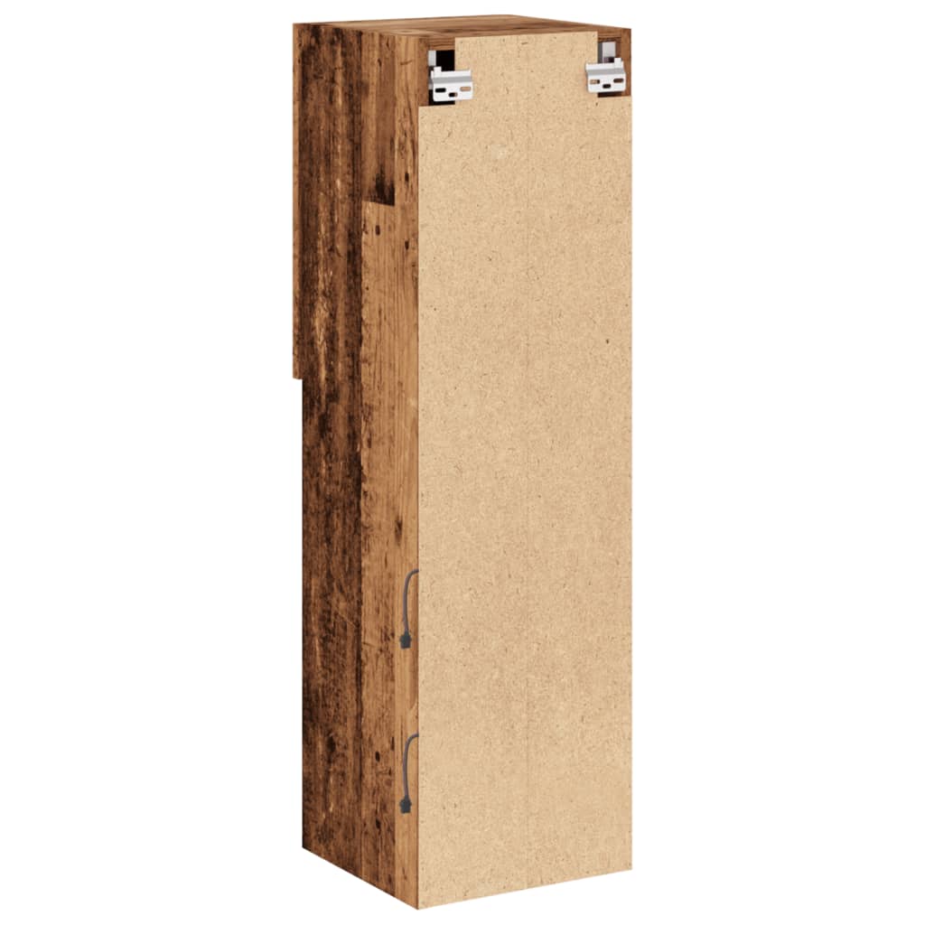 Mobile TV con Luci LED Legno Antico 30,5x30x102 cm - homemem39