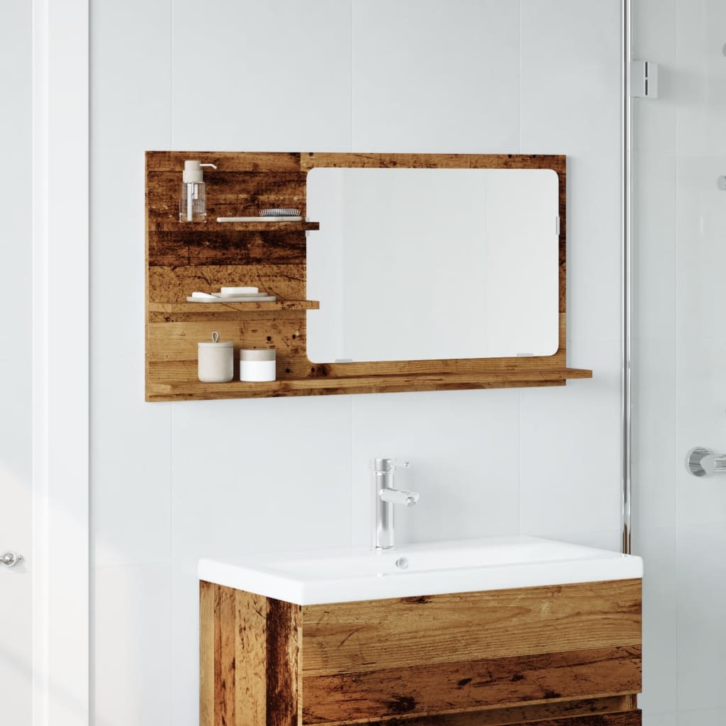 Mobile da Bagno Legno Antico 90x11x45 cm in Truciolato | homemem39