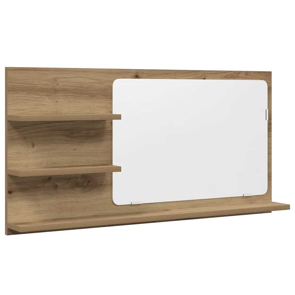 Mobile Bagno Specchio Rovere Artigianale 90x11x45 cm Truciolato | homemem39