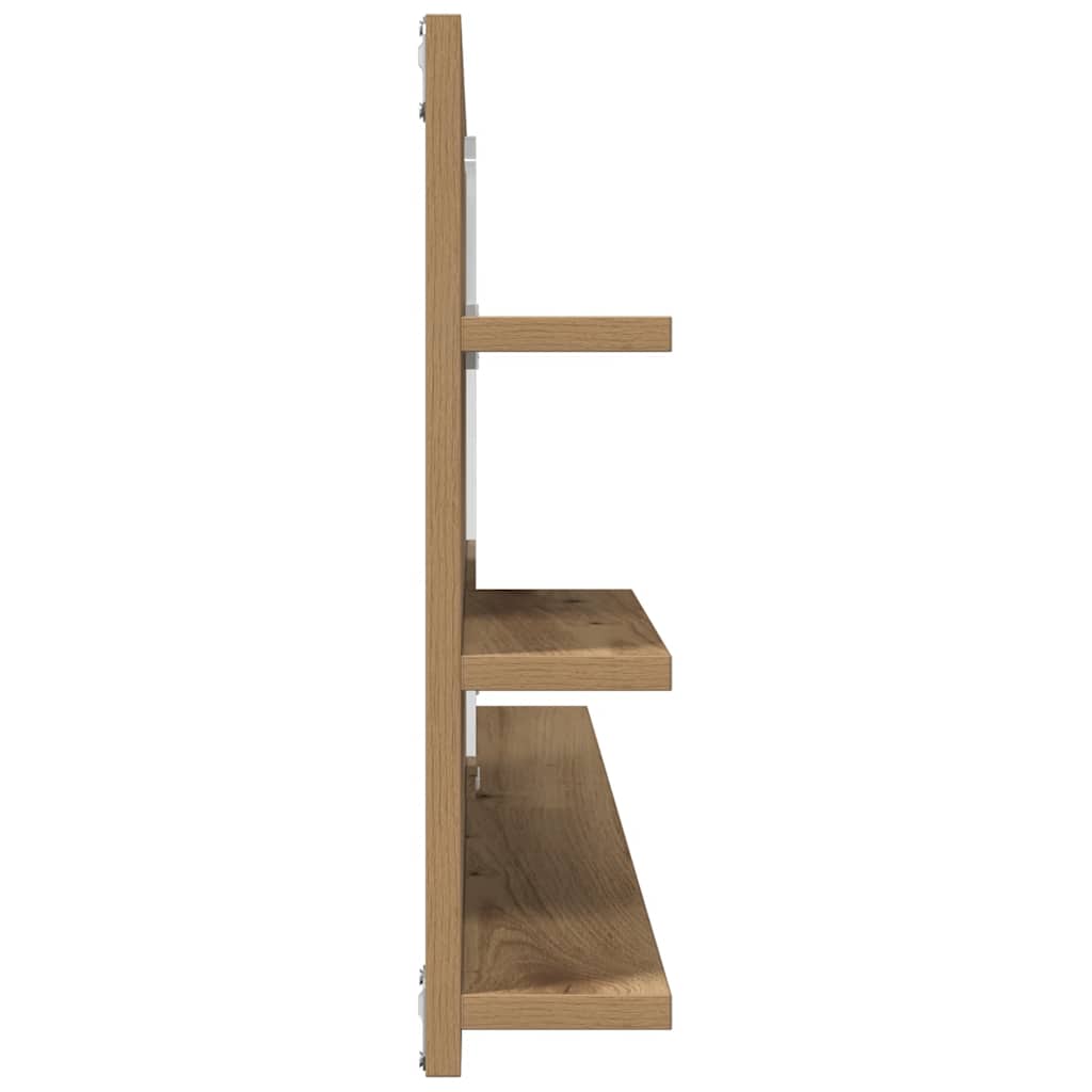 Mobile Bagno Specchio Rovere Artigianale 90x11x45 cm Truciolato