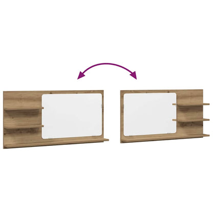 Mobile Bagno Specchio Rovere Artigianale 90x11x45 cm Truciolato | homemem39
