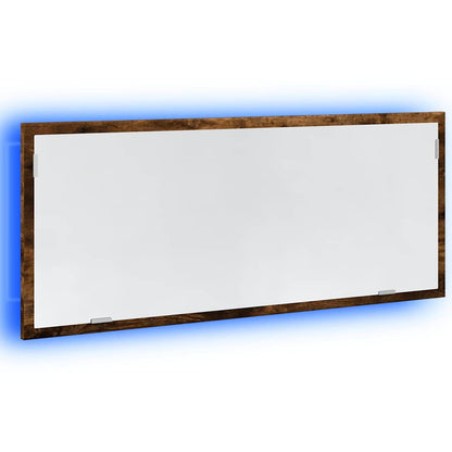 Specchio Bagno LED Rovere Fumo 100x8,5x37cm Legno Multistrato | homemem39