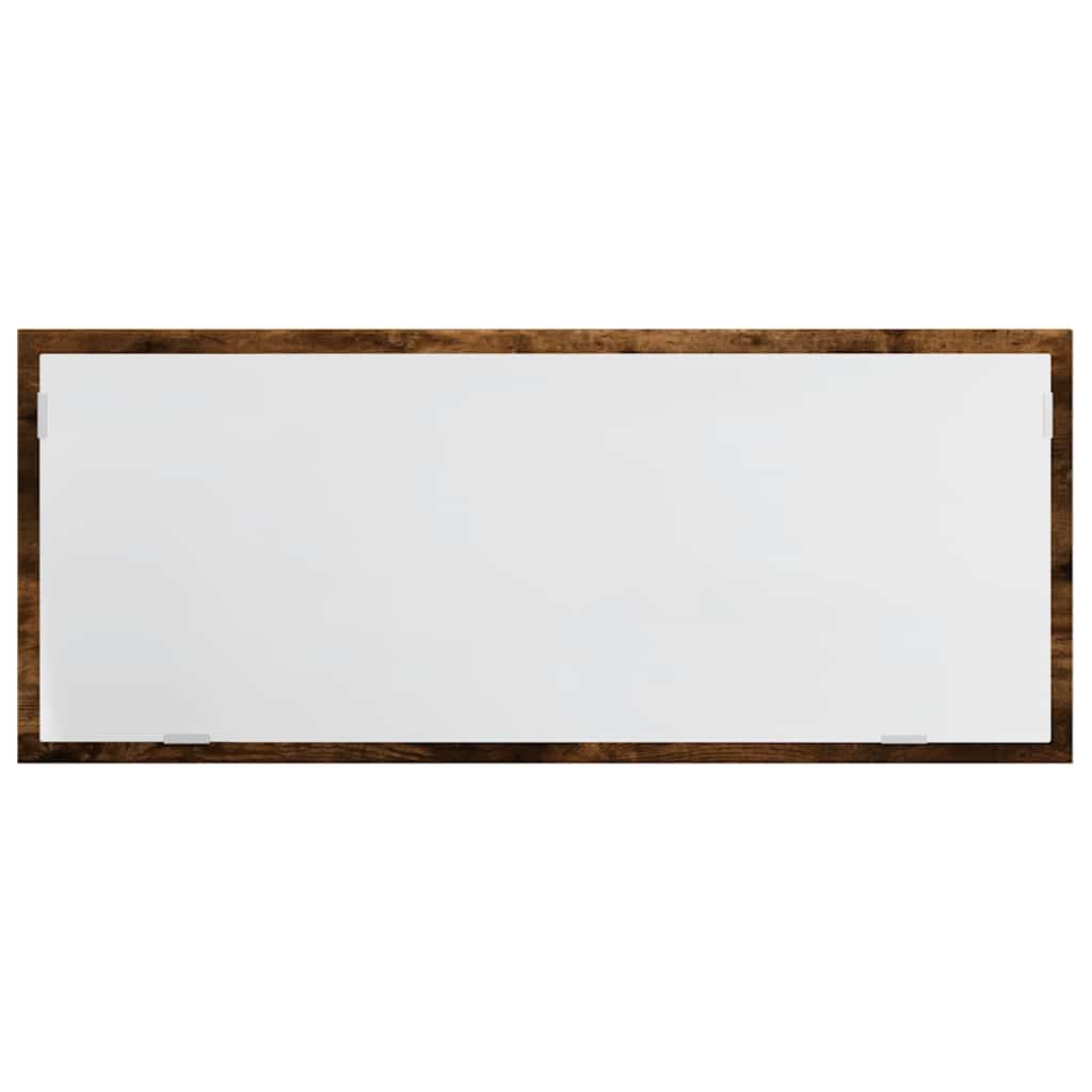 Specchio Bagno LED Rovere Fumo 100x8,5x37cm Legno Multistrato