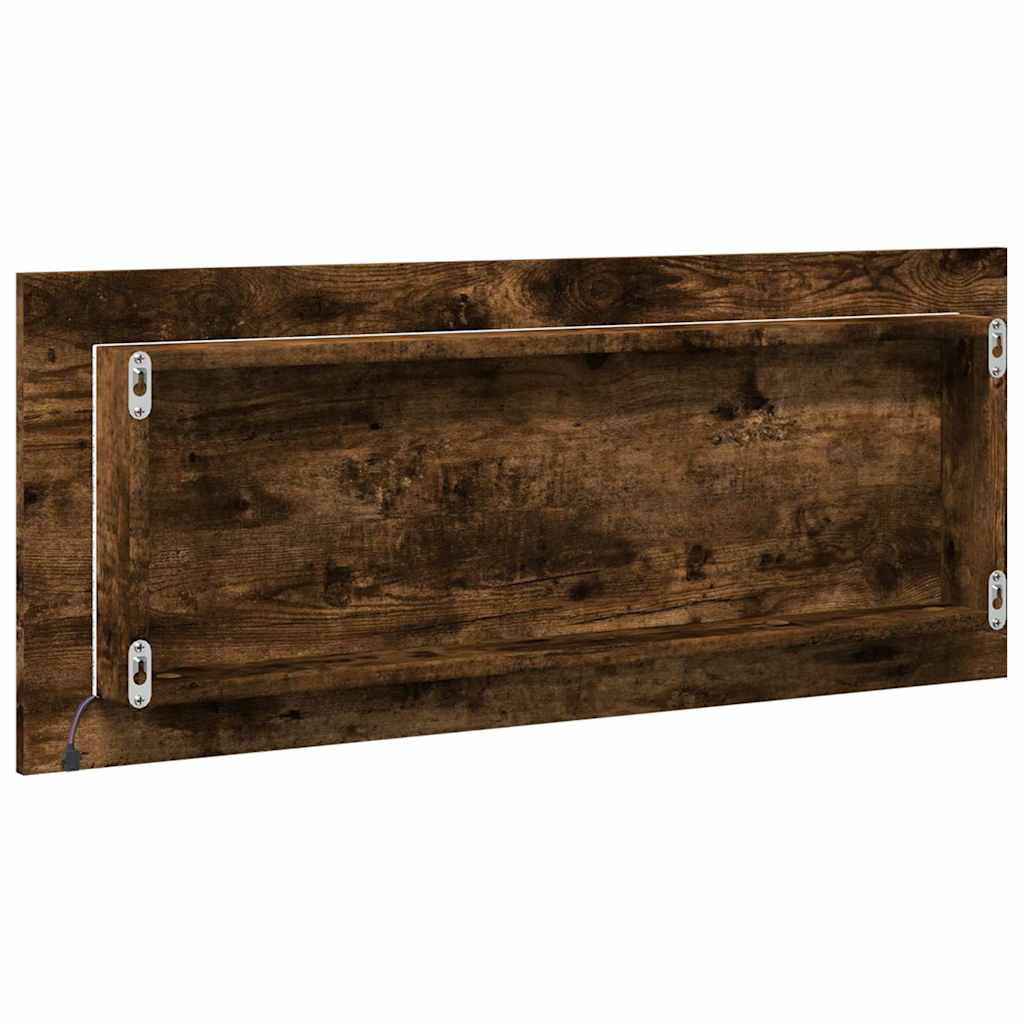 Specchio Bagno LED Rovere Fumo 100x8,5x37cm Legno Multistrato | homemem39