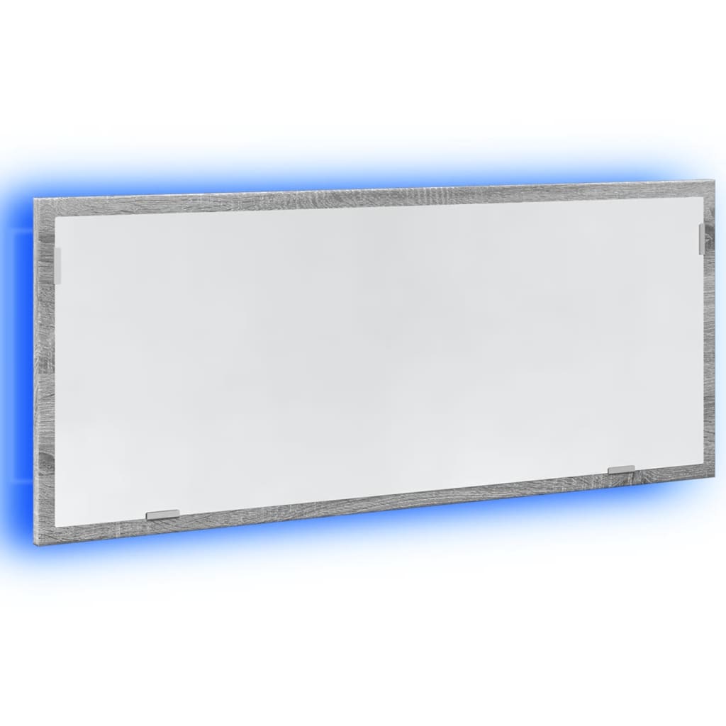 Specchio da Bagno con LED Grigio Sonoma 100x8,5x37cm Truciolato | homemem39