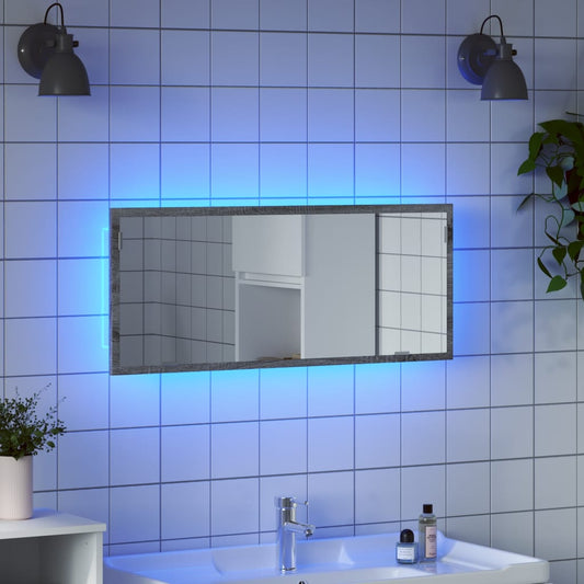 Specchio da Bagno con LED Grigio Sonoma 100x8,5x37cm Truciolato | homemem39