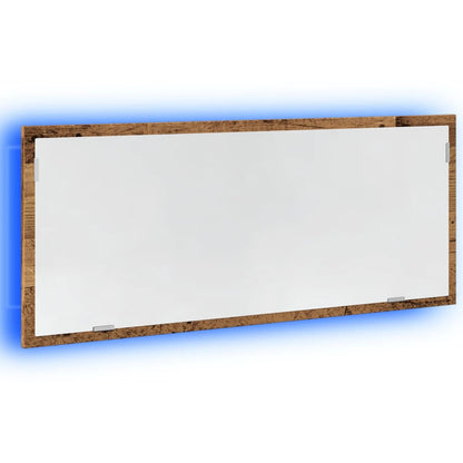 Specchio Bagno LED Legno Antico 100x8,5x37 cm Legno Multistrato | homemem39