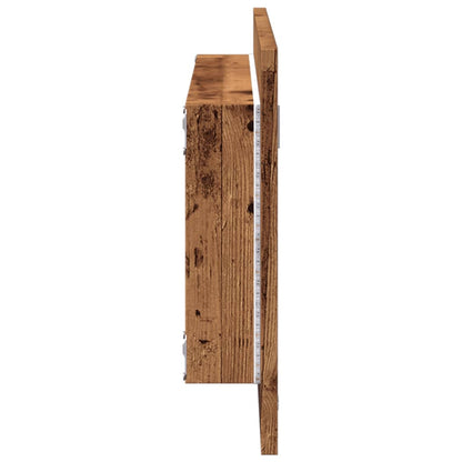 Specchio Bagno LED Legno Antico 100x8,5x37 cm Legno Multistrato | homemem39