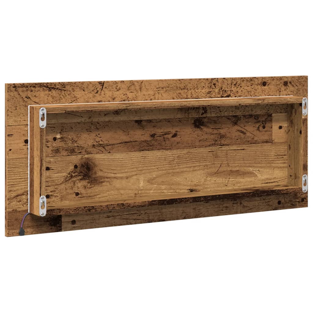 Specchio Bagno LED Legno Antico 100x8,5x37 cm Legno Multistrato | homemem39
